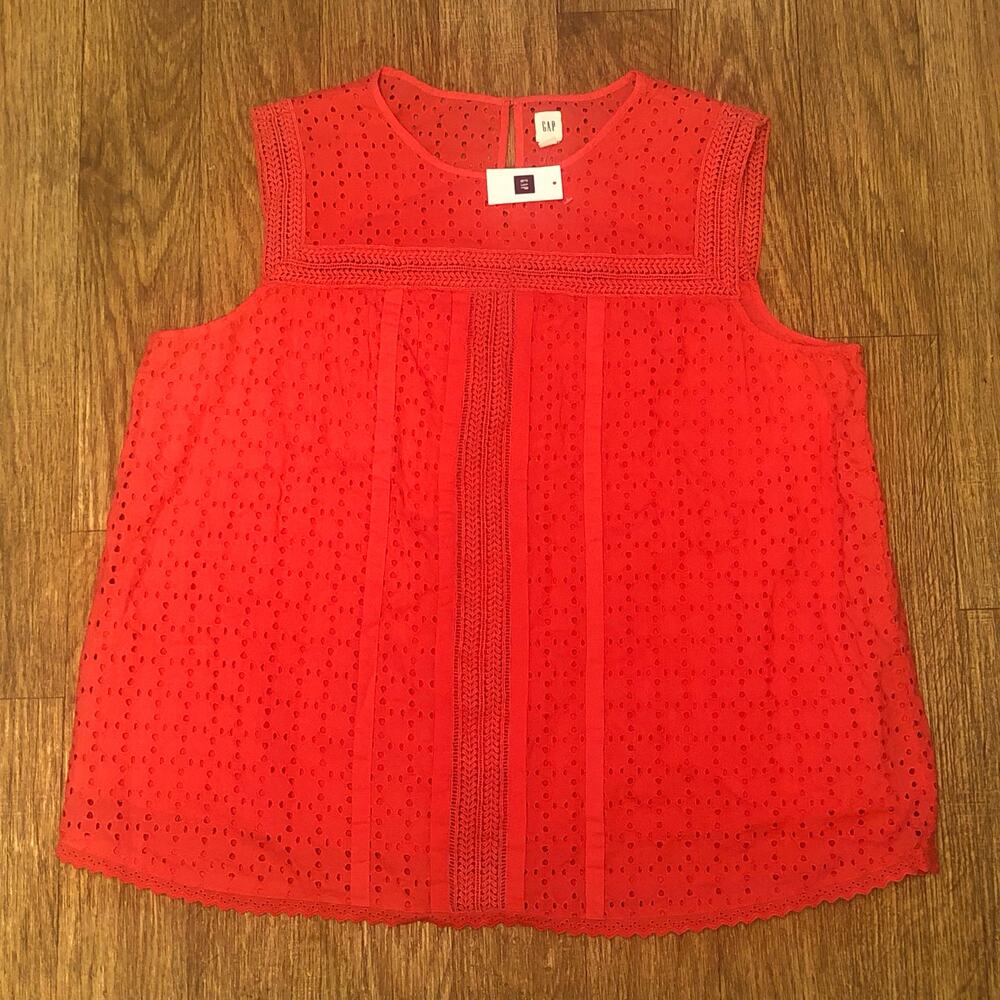 GAP Pink / Orange Embroidery Lace Mix Sleeveless Blouse Size XXL